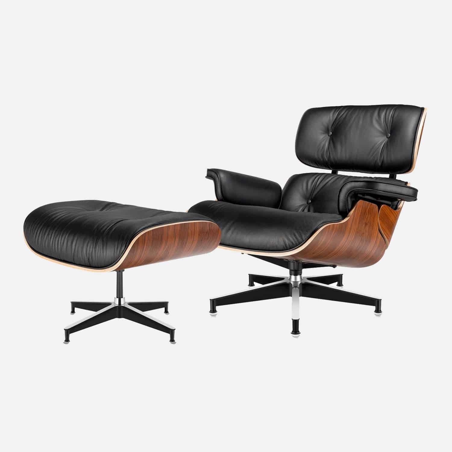 Outlet Lounge Chair Zwart Palissander XL en Ottoman