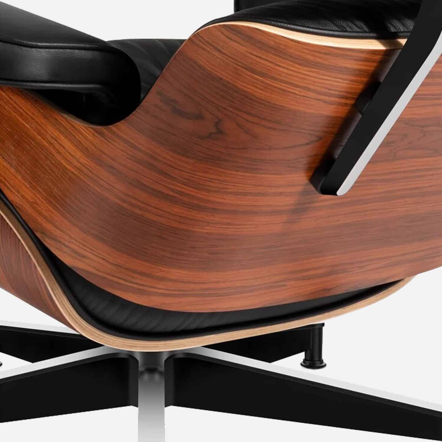 Outlet Lounge Chair Zwart Palissander XL en Ottoman