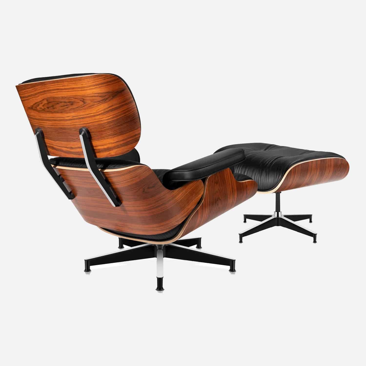 Outlet Lounge Chair Zwart Palissander XL en Ottoman
