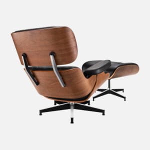 Outlet Lounge Chair Zwart Walnoot XL en Ottoman