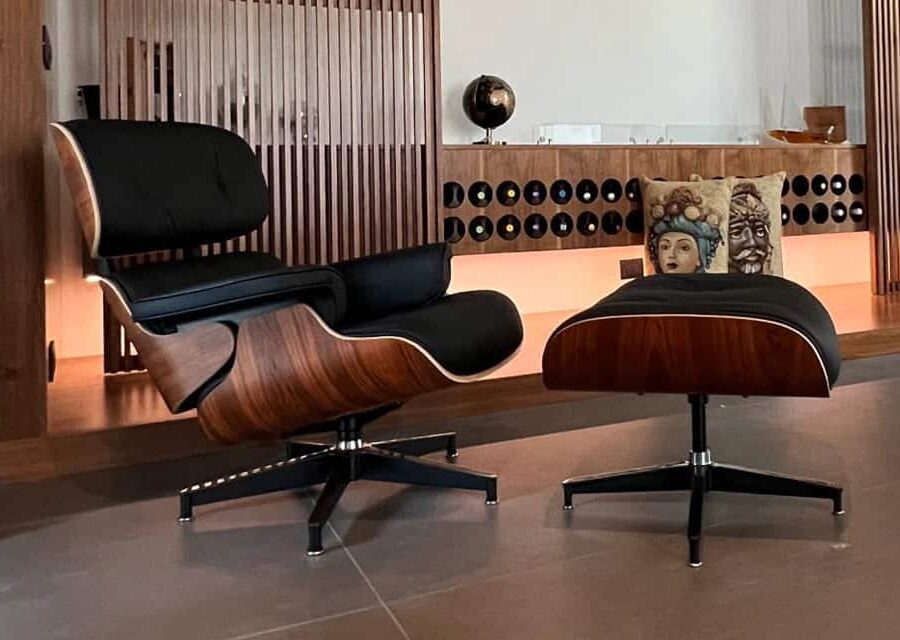 Outlet Lounge Chair Zwart Palissander XL en Ottoman