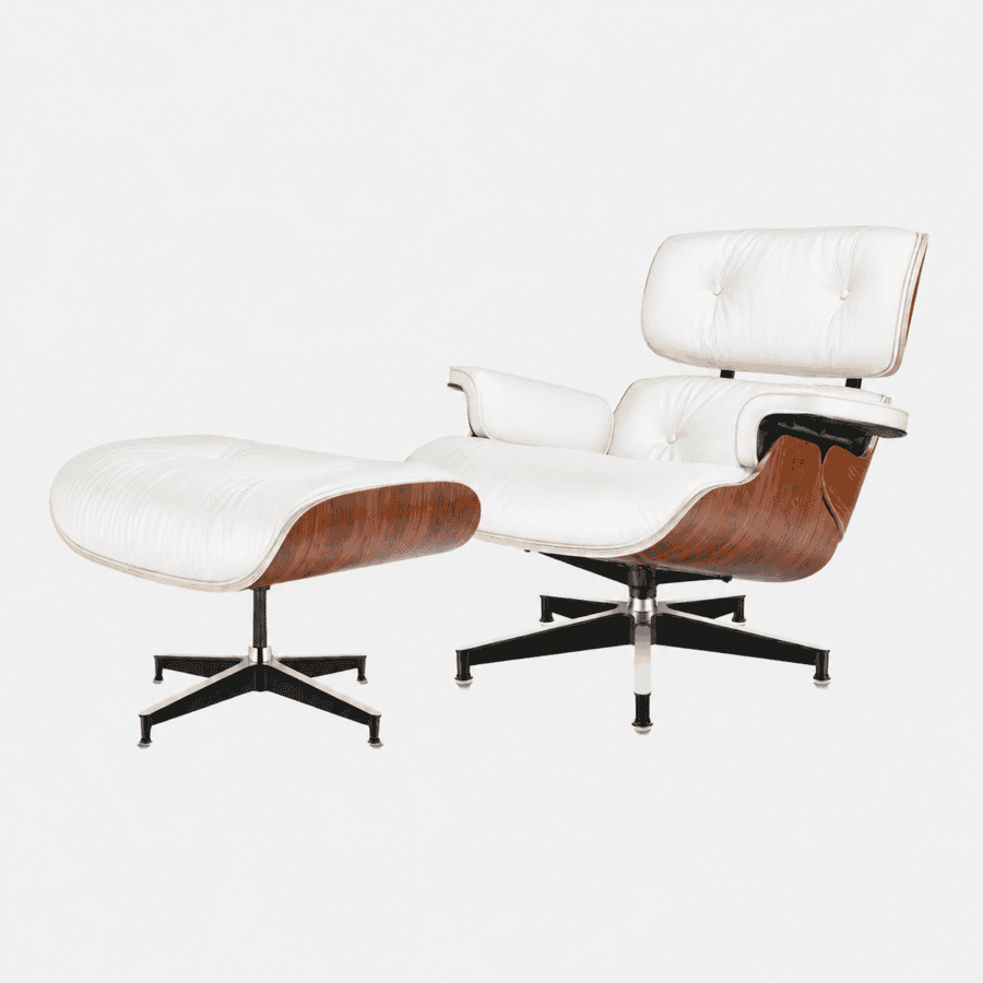 Outlet Lounge Chair Wit Palissander XL en Ottoman