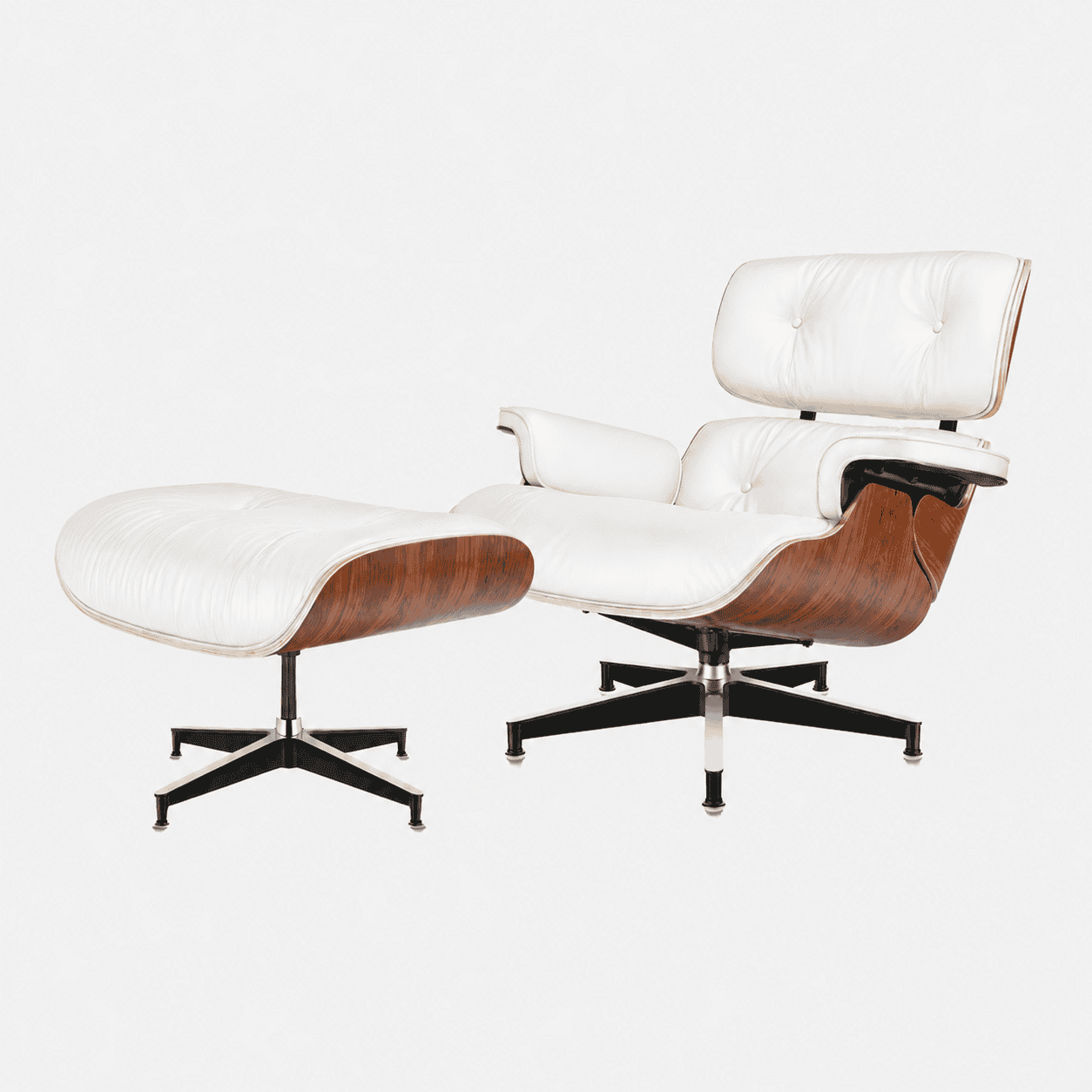 Outlet Lounge Chair Wit Palissander XL en Ottoman