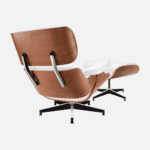 Lounge Chair Wit Walnoot XL en Ottoman